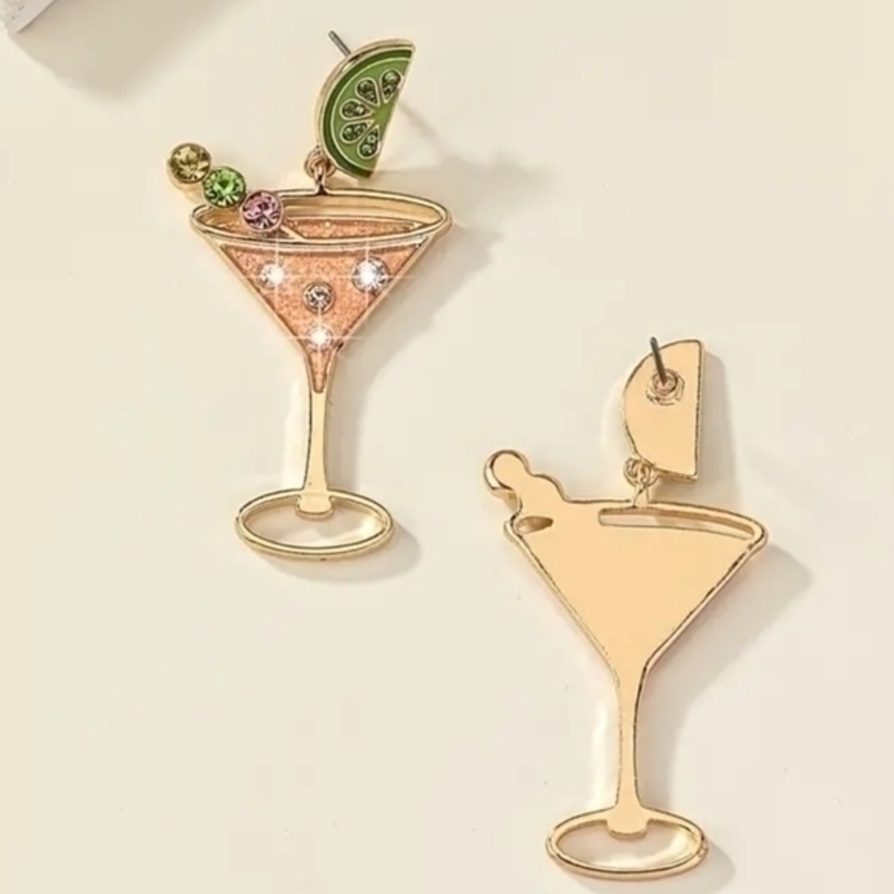 MODCLOTH JEWEL MARTINI COCKTAIL EARRINGS - Picture 4 of 5
